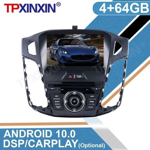 For Ford Focus 2012 2013 2014 Android 10.0 4GB + 64GB Car With GPS Navigation Multimedia Player Radio Stereo Head Unit DSP