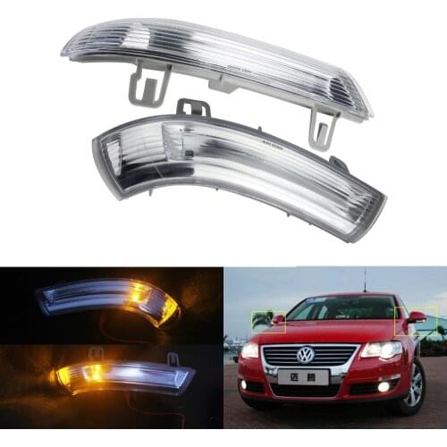 ANGRONG 2x Front Wing Mirror Turn Signal Light Lamps For VW MK5 Golf Passat EOS Jetta Sharan
