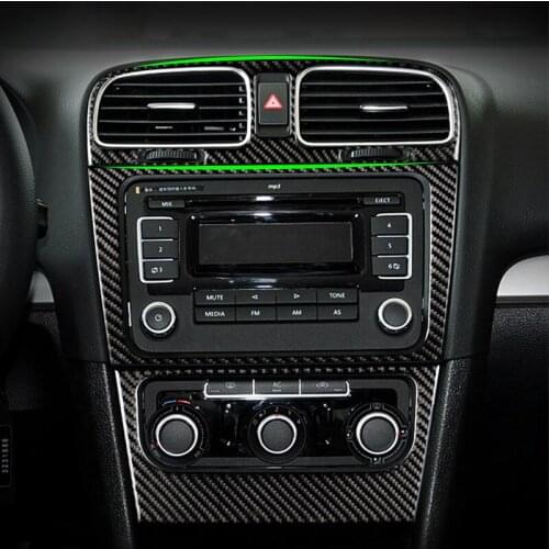 Car center console AC air outlet panel cover carbon fiber sticker Accessories Auto For VW volkswagen golf 6 gti R MK6 2008-2012