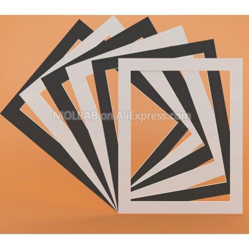 White/Black 20X16 inch Photo Mats Paperboard A3/16X12 Opening Mounts Textured Surface For Picture Frame Passe-Partouts 12PCS/Lot