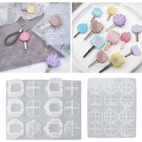 Cat Bear Shell Shape Key Tag Resin Mold Key Covers Epoxy Resin Mold Tools