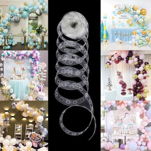 CYUAN 5M Balloon Accessories Balloon Chain Arch Birthday Party Wedding Christmas Balloons Backdrop Decoration Balloon Seal Clips