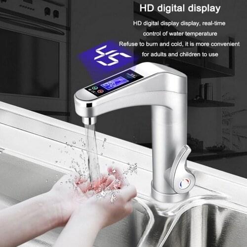 Electric Kitchen Water Heater Tap Instant Hot Faucet LCD Display Water Heating Faucet Instantaneous Tankless Kitchen Supplies