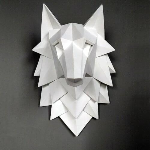 Geometric Wolf Head Wall Decoration 3d Wall Art Wolf Statue Decoration Living Room Wall Decoration resin Sculpture Ornaments