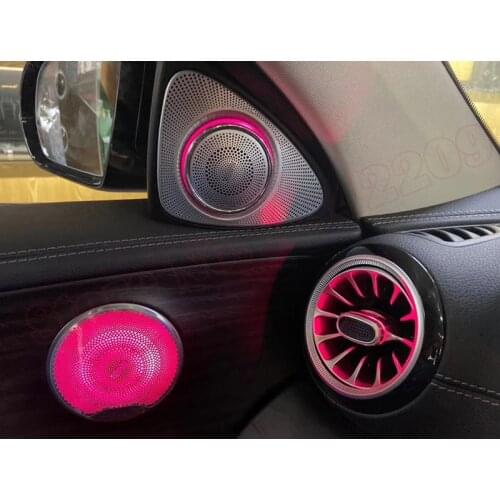 Ambient Light Set For Benz A/GLB/C/GLC/E/S W177 X247 W205 W213 X253 W222 3/7/64 Colors 3D Rotating Tweeter MB Luminous Speaker