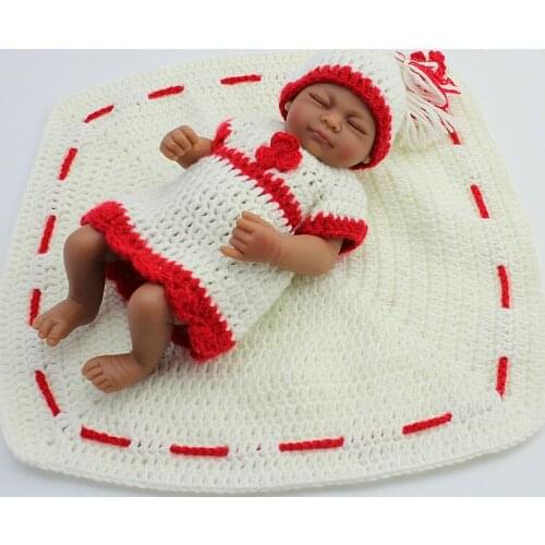 African American Reborn Baby Girl Doll Full Vinyl Bebe Toys Preemie Gift Personalized Lifelike Black Baby Shower Sleeping Doll