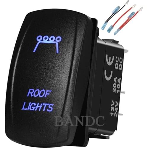 ROOF LIGHTS Rocker Switch，Laser-Etched 5P On-Off SPST Led Light Button for Car Boat ARB NARVA，Car Accessories，Jumper Wires
