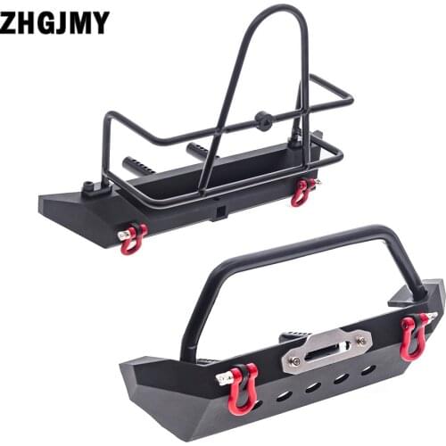 RC Car Metal Front Rear Bumper with Tow Hook for 1/10 RC Crawler Axial SCX10 90046 SCX10 III AXI03007 Upgrade Parts