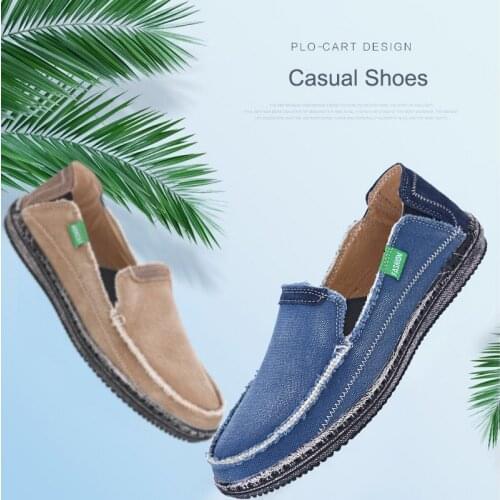 New Canvas Mens Walking Shoes Male Sport Sneakers Slip-on Lightweight Driving Shoes Man Outdoor Footwear Zapatillas Hombre 39-48