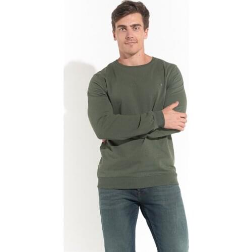 Mens Crew Neck Sweat, Black, Khaki, Mink Colors