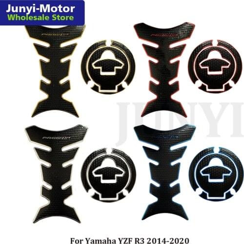 Fuel Tank Pad Gas Cap Cover Sticker For Yamaha YZF R3 YZFR3 2014 2015 2016 2017 2018 2019 2020 Guard Grip Decal Motorcycle Bike