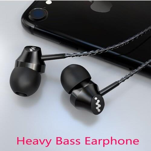 Suitable for Samsung and Xiaomi mobile phones and computers 3.5mm in-ear earphones metal heavy bass stereo sports wire control