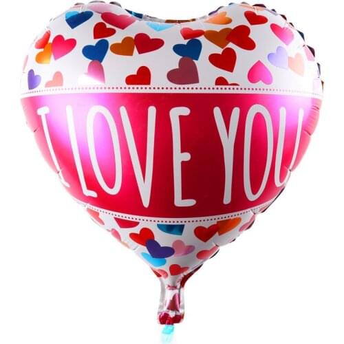 New heart-shaped aluminum balloons wholesale childrens birthday iloveyou Valentine Party Decoration Balloonq-001