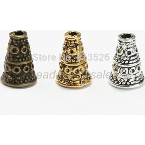 OMH wholesale 15pcs Golden/Bronze Cone Bead Caps End Beads ZL208