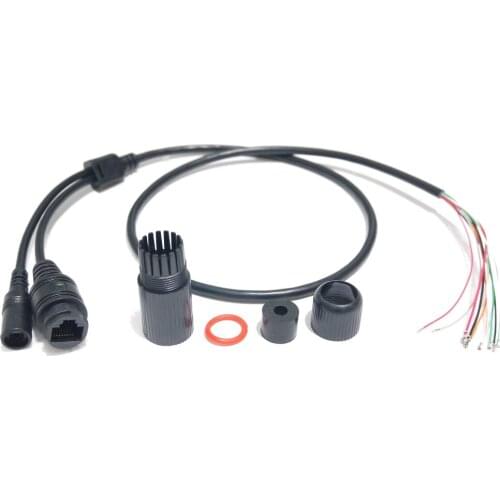 CCTV POE IP network Camera PCB Module video power cable 65cm long, RJ45 female connectors with Terminlas,waterproof cable