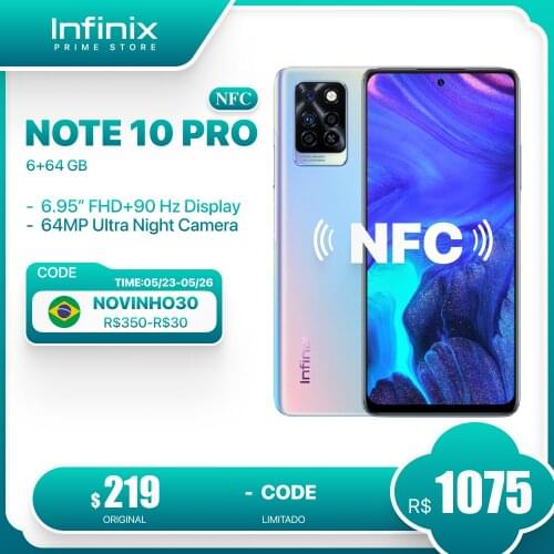 Original Note 10 Pro 6+64GB/8GB+128GB Smartphone 6.95'' AMOLED Helio G95 64MP Camera 33W Super Charge Battery 5000mAh