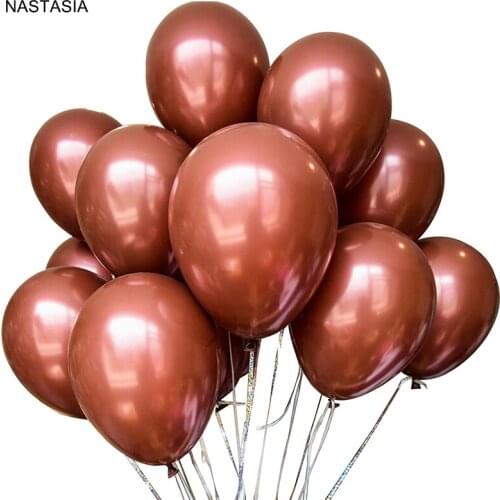 NASTASIA Coffee Brown Balloons Latex Balloons Globos Party Birthday Wedding Balloons 12inch quality thicken 2.8g helium balloon
