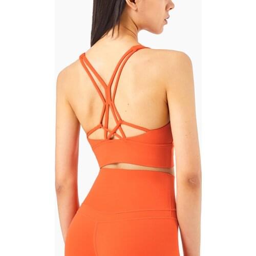 Yoga Vest Blouse Padded Sports Bra Women Gym High Impact Running Woman Top Push-up Elastic Beautiful Back Cross Gym Underwear