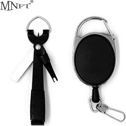 MNFT 1Pcs Stainless Steel Hole Fast Hook Nail Knotter Fly Fishing Nipper Scissors Hook Sharpener with Zinger Retractor