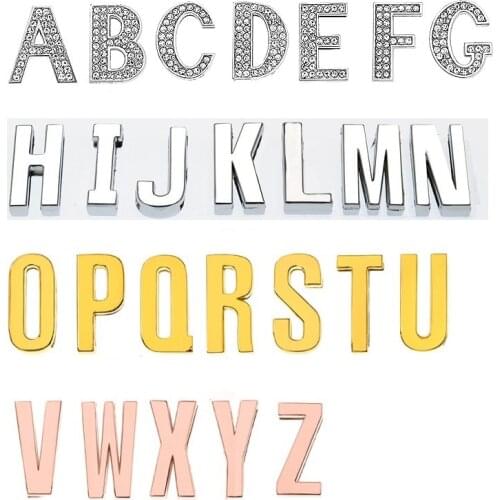 1 piece Internal Dia 30mm slide Charm gold color English letters DIY Accessories fit 30mm wide belt pet collar