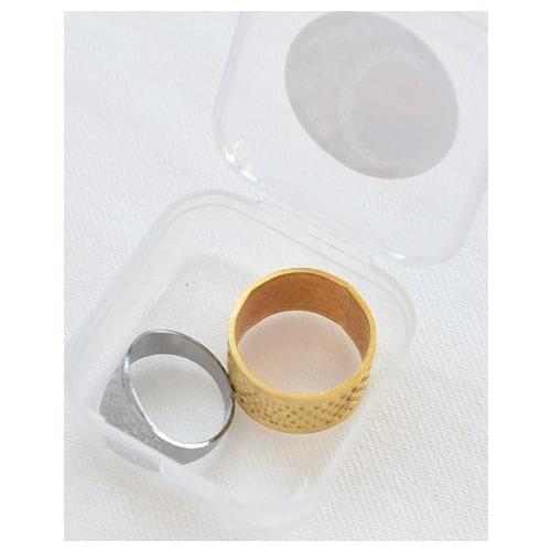 2pcs/set Ring Type Sewing Tools Finger Wear Thimble Stainless Steel Needle Thimble Sewing Grip Metal Shield