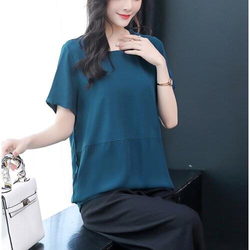2021 T Shirts Summer casual Loose Tops Plus Size Lady Female T-shirts Fashion T-shirt Women O-neck solid