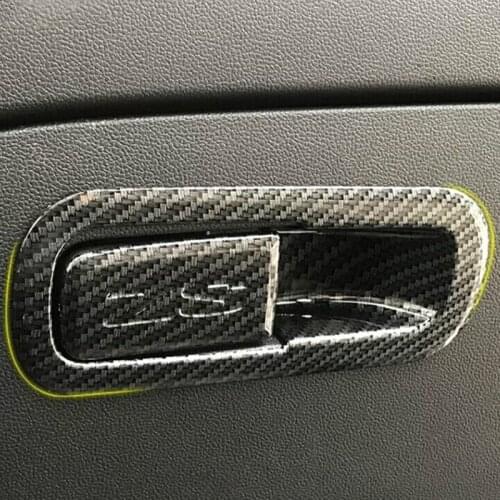 ABS Matte/Carbon Fibre For MG ZS 2018 2019 2020 accessories Car copilot glove Box handle bowl LHD Cover Trim Car Styling 2pcs