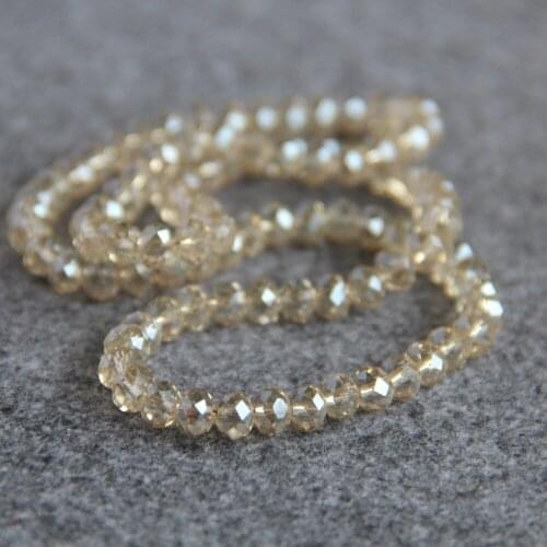 Accessory Crafts For Necklace 4x6mm Faceted GoldColor AB+ Glass Crystal Stone Beads Loose 100pcs Jewelry Making Design Fitting