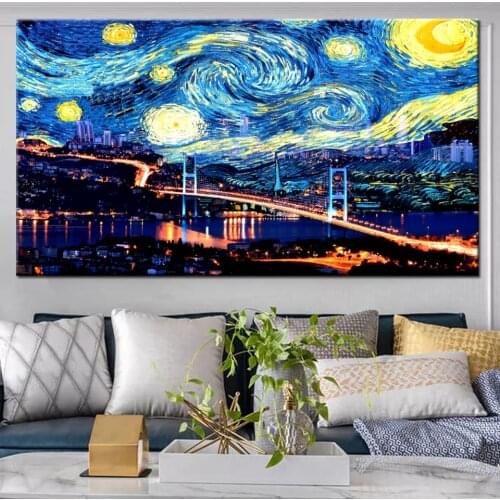 Abstract City Night landscape diamond embroidery 5d diy diamond painting cross stitch square round drill Famous painting YG2625