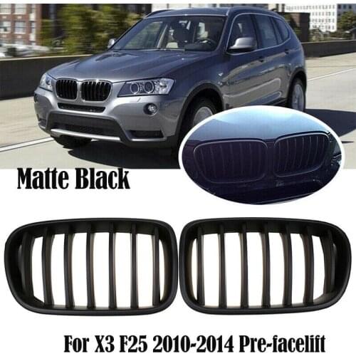 Car Matte Black Front Bumper Kidney Grille For-BMW X3 F25 2010-2014 51712297589