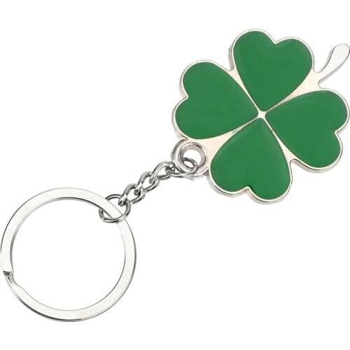 Car Decoration Pendant Key Chain Keychain Ring Lucky Four Leaf Clover Green Design Truck Off Road 4x4 SUV Motorcycle Accessories