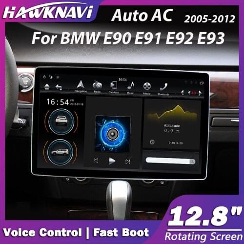Hawknavi 12.8" Android Car Stereo Receiver For BMW E90 E91 E92 E93 GPS DVD Radio Navigation Headunit Carplay With PX6 DSP