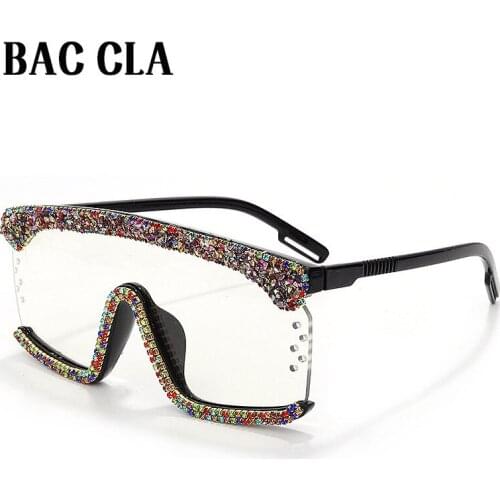 Diamond One Piece Square Sunglasses Ladies Rhinestone Retro Gradient Sunglasses Retro Oversized Feminino Glasses UV400