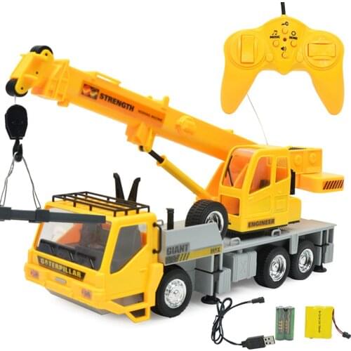 Children Gift Remote Control Crane Hobby Kid Lift Construction Engineering Car Model Machinery Tower Cable Mining Car Tower Toy