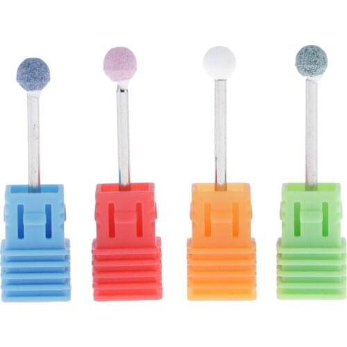 4Pcs Smooth Top Nail Drill Bit 3/32" Rotary Stone Burr Manicure Cutters Drill Accessories Nail Art Tool Nail Mills