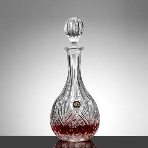 Lead Free Crystal Glass 860ml Round Shape Wine Decanter Whiskey Liquor Bottle Jug Alcohol Decanter Container