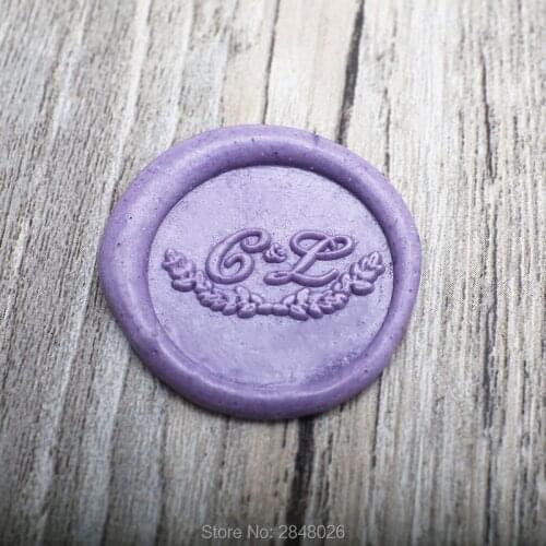 Custom Initials with wreath wedding wax stamp ,Custom Wax Seal Stamp Kit,personalised wedding invitation seals,wedding gift