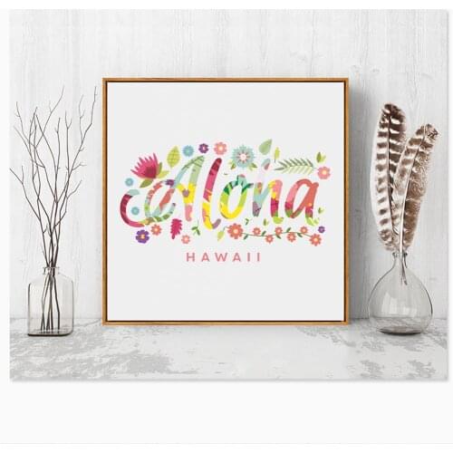 Canvas Painting Wall Art Floral Aloha Hawaii Watercolor Tropic Pic Home Decoration Canvas Prints Pictures No Frame LZ363