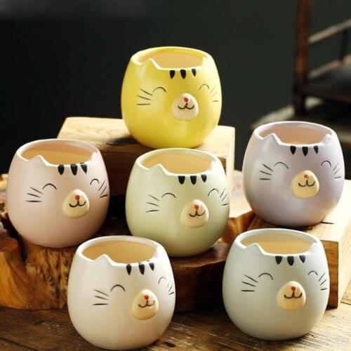 Ceramic Flowerpot Breathable Coarse Pottery Plant Pot Creative Indoor Desktop Ornaments Home Garden Balcony Flower Pot