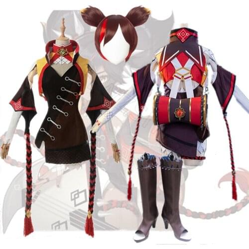 Game Genshin Impact Cosplay XINYAN Costume for man Women Halloween Suit Sexy Outfits Brown Gradient Wigs shoe suit
