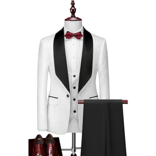 Suit + vest + pants) Classic Men Suits for Wedding Elegant 3 Piece Mens Formal Suits Set Gentleman Mens Dress Suits
