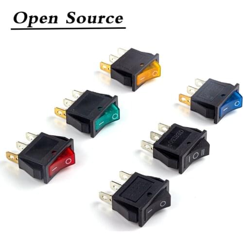 KCD3 Rocker Switch ON-OFF 2 Position 3 Pin Electrical Equipment with Light Power Switch 16A 250VAC/ 20A 125VAC 35mm*31mm*14mm