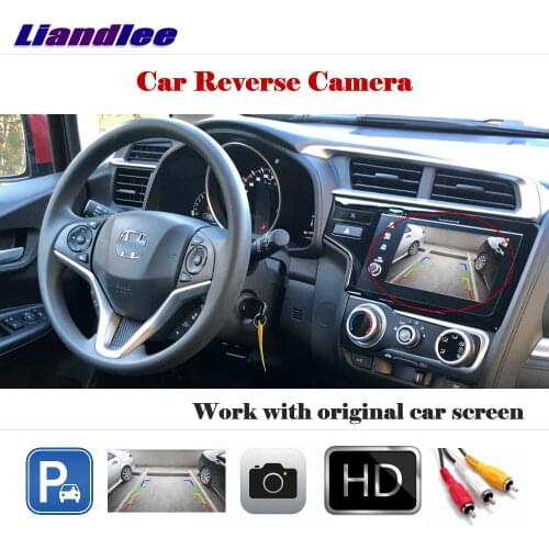 Liandlee Auto Rearview Reverse Parking Camera For Honda FIT 2014 -2018 / Rear View Backup Camera Work with Car Factory Screen
