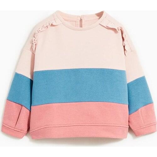 Little maven children brand baby girl clothes 2019 autumn girls cotton long sleeve tops contrast color letter print t shirt