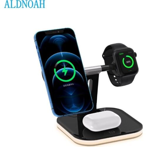 3 in 1 Magnetic Wireless Charger 15W Qi Fast Charging Station For iPhone 12 Pro Max Mini Chargers for Apple Watch Airpods pro