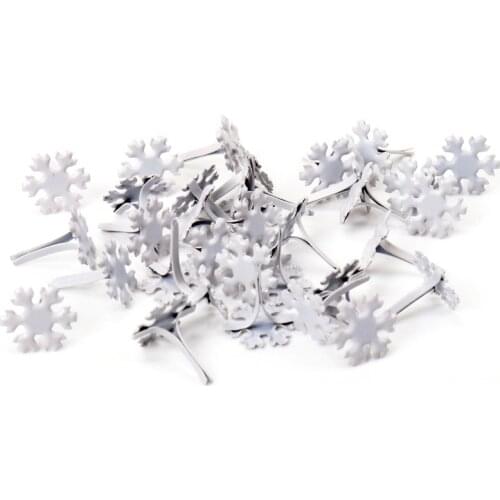 White Sonwflake Brads Scrapbooking Embellishment Fastener Brads Metal Crafts For shoes Decoration 50PCs 12x14mm CP1568-FD