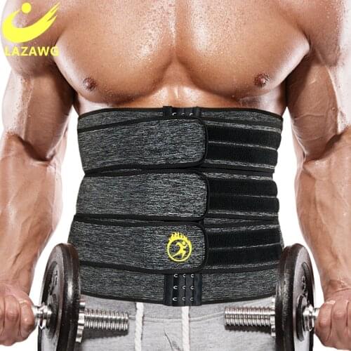 LAZAWG Mens Neoprene Sauna Sweat Belt Slimming Belly Tank Tops Cinchers Modeling Strap Waist Trainer Belt Male Waist Trainer