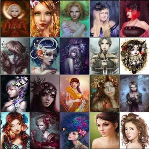 Full square 5d diamond painting kit set Woman beauty flower landscape color complet Cross stitch embroidery dirll drawing mosaic