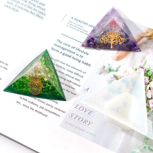 New 5cm 10cm DIY Small Pyramid Frame Set Triangle Silicone Mold Mould Resin Craft Jewelry Crystal With Plastic Making Tools