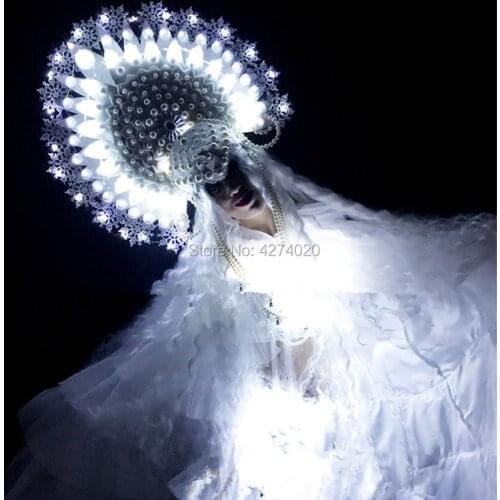 Luxury super queen light up costumes DS Party Dress Led Luminous Masquerade Cosplay Clothes stage show dress